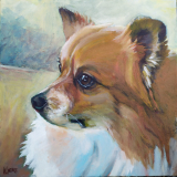 Butterball. Commission of a Pomeranian. 12x12.