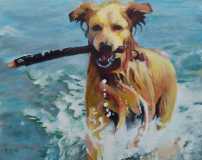 Maggie. Commission of a Golden Retriever. 16x20".